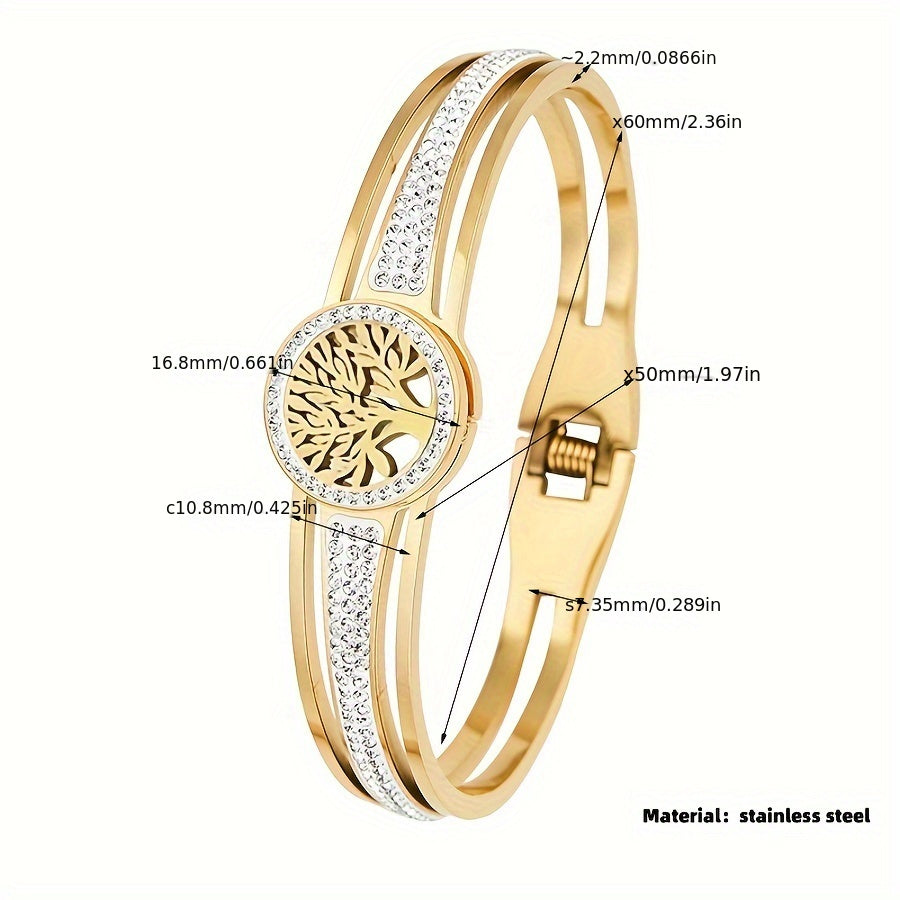 TREE OF LIFE Women and Men's Stylish  Bracelet Made of 316L Stainless Steel, Perfect As a Holiday Gift Wealth Prosperity Health Fortune Jewelry Accessories
