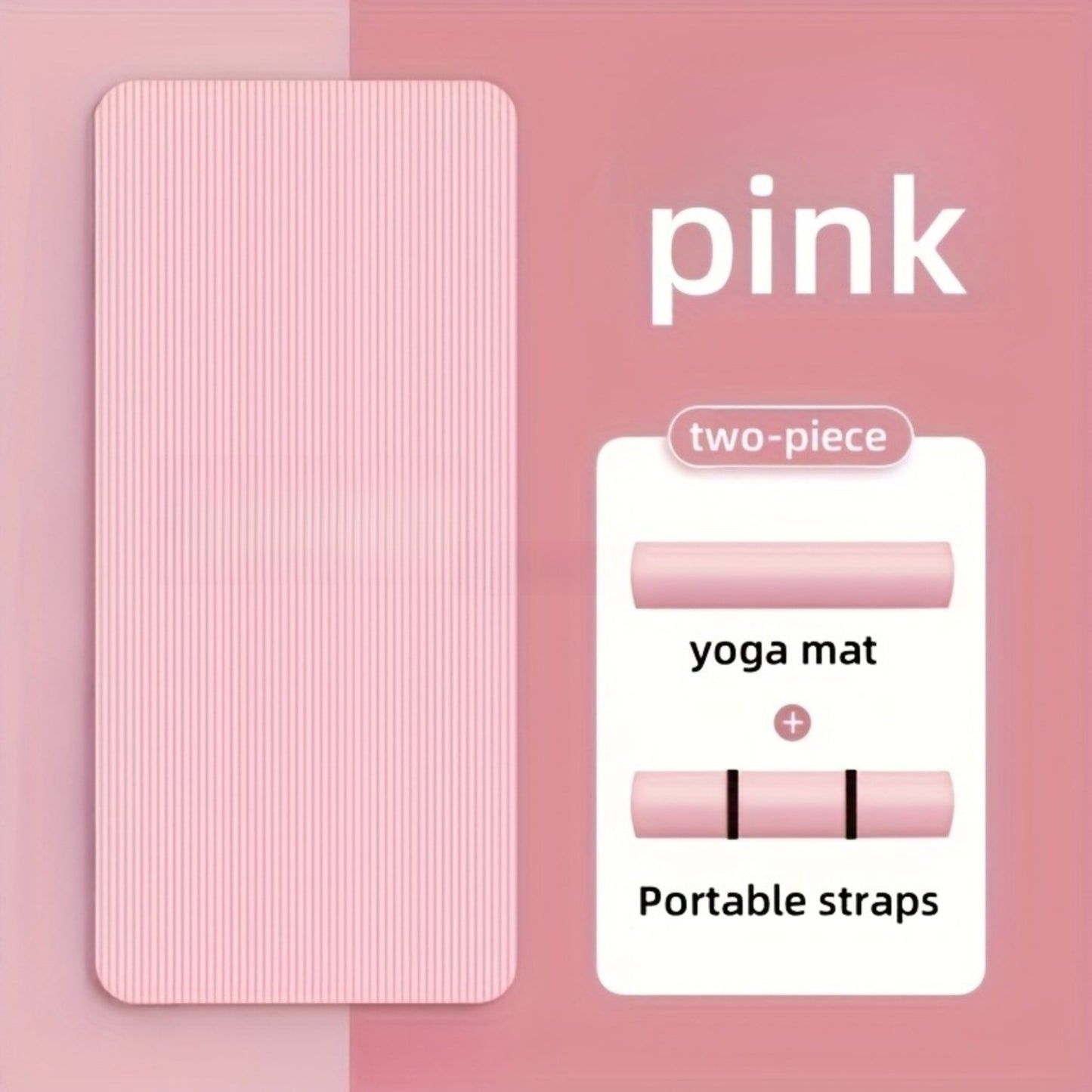 2 PCS with Rope Set 8mm Ultra-Elastic Yoga Mat | 72.8-inch Large Size, High-Density Soundproofing, Professional Sports Mat + Rope Set Upgrade, Purple, Pink, TPE Material