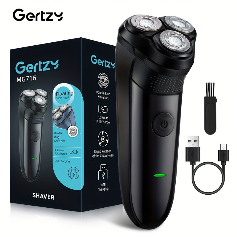 Men's Electric Shaver, Travel Hotels Business Trip Suitable for Dry And Wet Use, USB Rechargeable Rotary Razor, Perfect Holiday Present for Boyfriend, Husband, , Ideal Father's Day Gift