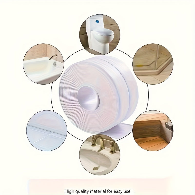 7 Rolls Set Sealing Tapes of Self-Adhesive PVC Waterproof Sealing Tape, Suitable for Shower Room, Kitchen, Bathroom and Corner Decoration Repair Tools Sets