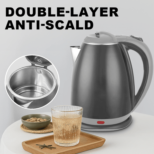 A Fast Cooking Electric Kettle, Stainless Steel Electric Kettle, 1500W High Power, UK Plug, Automatic Shutdown and Dry Protection, Suitable for Kitchen, Office, Tea, Coffee, Beverage Heaters