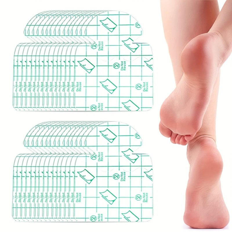 30 PCS Set Invisible Moisturizing Heel Pads - Breathable Cushioning Pads, Suitable for Dry and Cracked Heels, Moisturizing and Repairing, Soft PVC Material, No Glue Required, Sport Sneakers Footwear Tools Sets