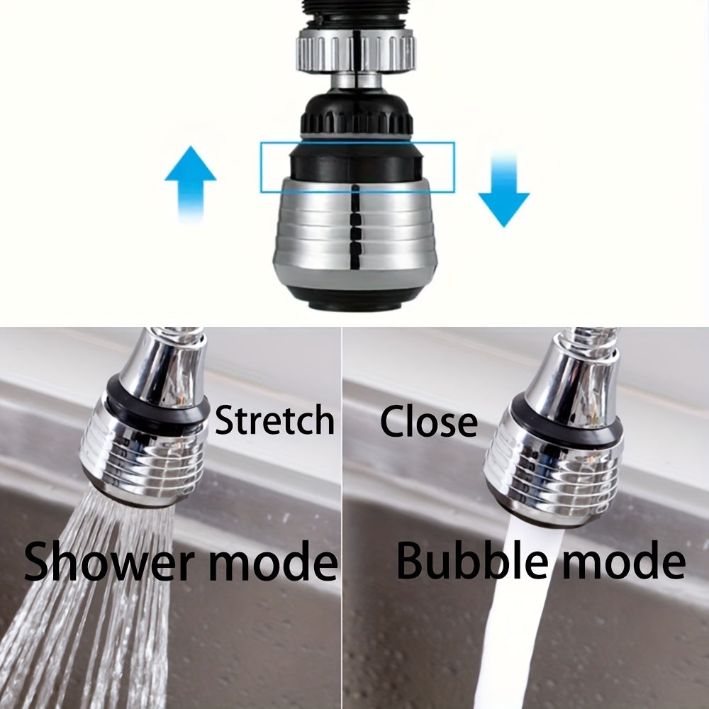 2PCS Set 360° Swivel Faucet Extender with Dual Spray Mode ( Jet & Spray) - Splash-Resistant Anti-Splash Design, Tool-Free Installation, Heavy-Duty ABS Elbow Suitable for Bathroom Sink, Kitchen Faucet - Compatible with Most F