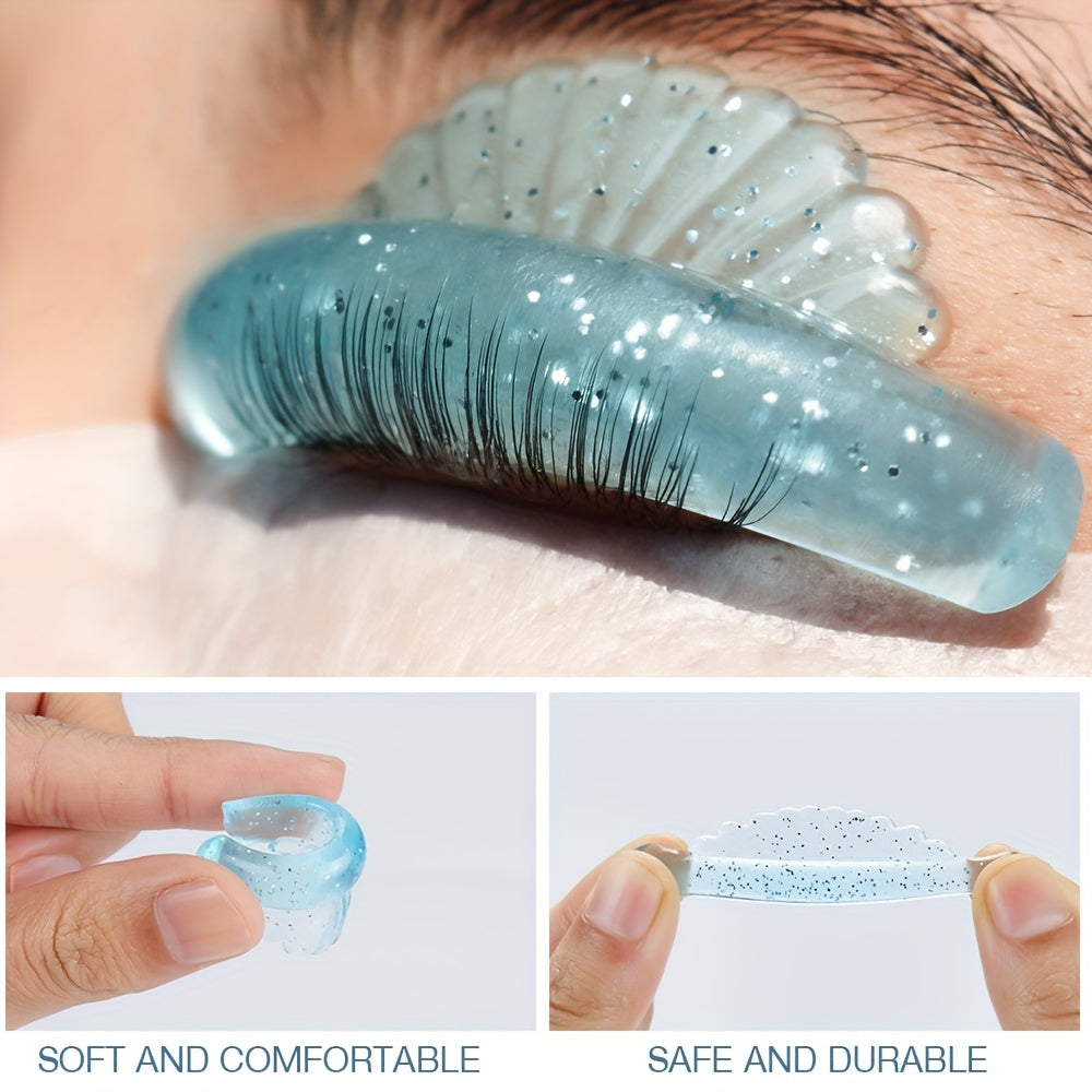10pcs/5 Sizes Silicone Curler Pad, Shell Lash Lift Rods for Eyelash Curling and Lifting, Self-Adhesive Super Soft Eyelash Lifting Rod, Makeup Beauty Tool