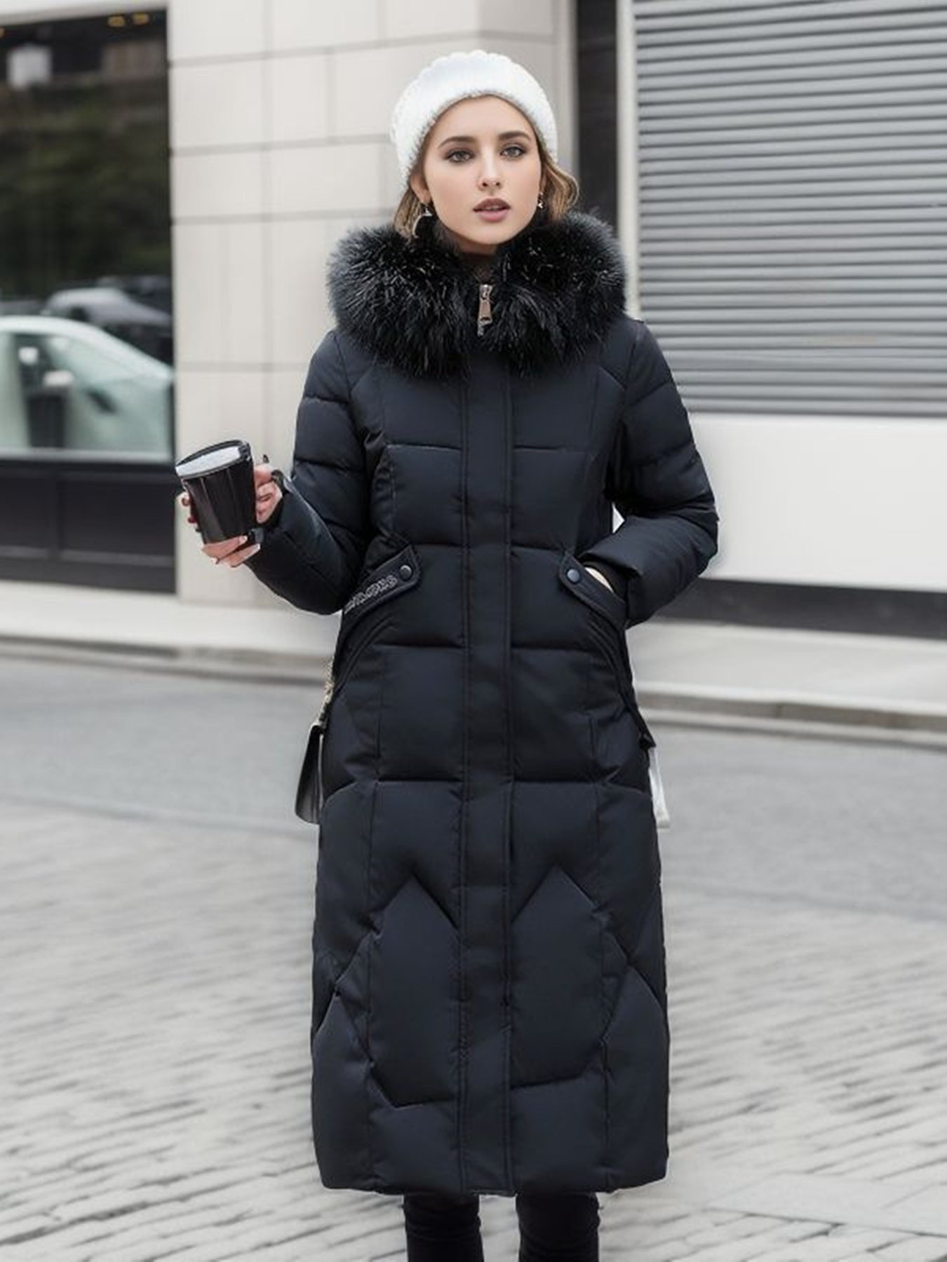 New  5 Colors Women's Heavyweight Longline Parka Coat - Oversized Fit, Hooded, Multi-Button Front, Pockets, Work-Ready Winter Jacket UK Warehouses Supplies