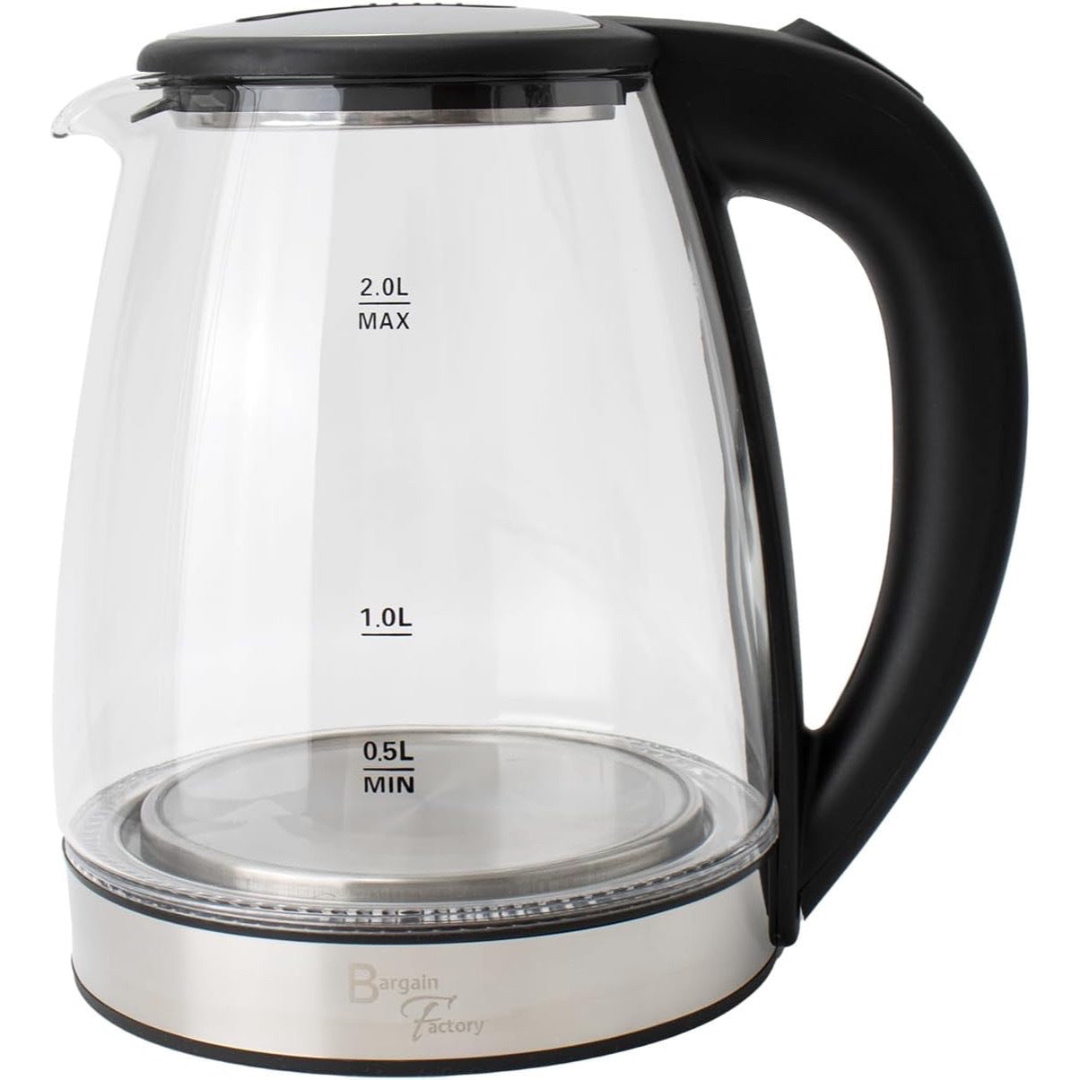 Electric Glass Kettle – 2L Fast Boil, -Free with Blue LED & Boil-Dry Protection