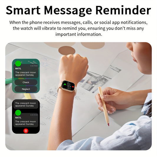 The 1.83-Inch Smart Watch Is Suitable for Both Men And Women - Wireless Calling Watch That Features App Notifications, a Calculator, an Alarm Clock, And Over 100 Sports Modes. with Its Stylish Design