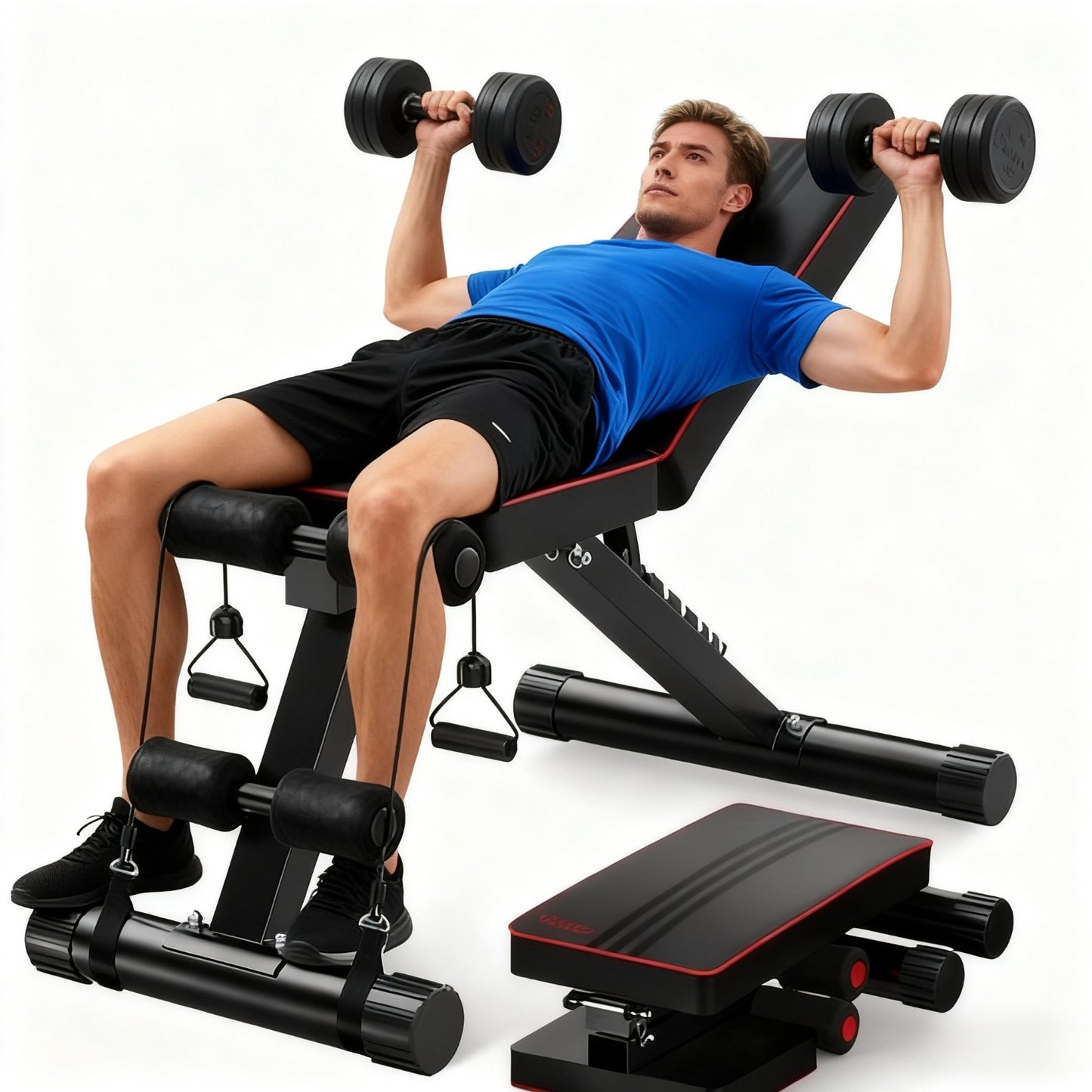 For Home Gym Multifunctional Adjustable Weight Bench - 300kg Capacity, 16-Level Adjustable, Foldable Home Gym Fitness Bench for Dumbbell Press, AB Workout & Full Body Training Sports Supplies