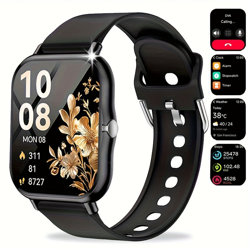 Full Touchscreen Smart Watch Compatible for Android & iPhone, Wireless Calling/Suitable for Android and iPhone, Wireless Smartwatch with 100+ Sports Modes, Alloy Case, Wireless 5.0, Phone Calls, Fitness Tracker for Men & Wome