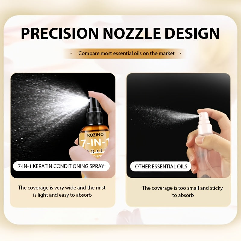 [Instant Hair-Smoothing Leave-in Shampoo Spray] 7-in-1 Keratin Care and Styling Spray, natural pure plant oil. It is smooth and shiny immediately upon spraying. Relieve dryness, tangling, cracking and split ends hair quality