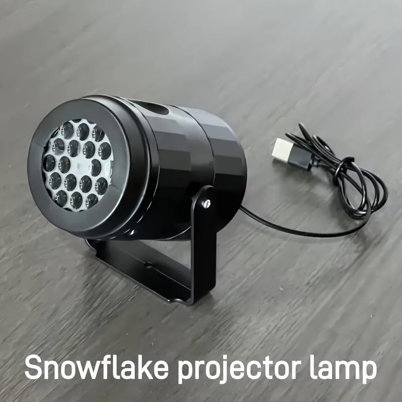 Snowflake Projection Lamp- USB-Powered Winter Wonderland Lighting with Falling Snowflakes Effect, for Home, Christmas, Weddings, Parties- LED Floor/ Ceiling Decoration, Christmas Light Decor, Decorative Lighting Piece, Highpr