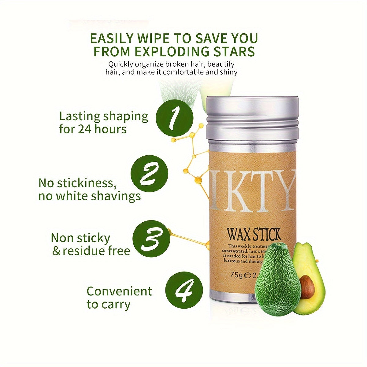 4pcs/Set Hair Wax Stick, Slick Back Hair Brush Set, Long Lasting Hair Wax Stick For Hair, Teasing Brush For Hair Styling, Edge Brush For Tame Frizz For Baby Hair, Rat Tail Combs For Parting