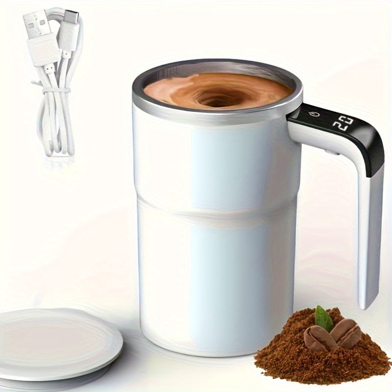 3 Colors Electric USB Charging Automatic Stirring Cup, a Self-Stirring Coffee Mug with Temperature Display Function, Travel Water Cup, Suitable for Mixing Milk, Chocolate, Mocha, Coffee, Milk, Chocolate And Mocha, Protein Pow