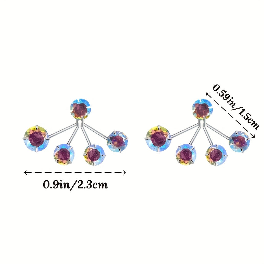 NEW Women's Fashion Illusion Synthetic Zirconia Earrings, Flower Bracket Earrings Unique Design, Cute and Delicate Hypoallergenic, Surprise Gift for Friends, Party Everyday Various Events Jewelry