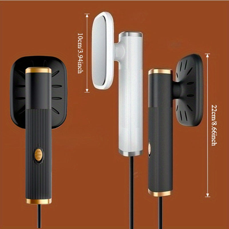 White/Black USB-Powered Handheld Steam Iron - Portable -like Ironing Machine, Dual-Mode Flat & Hanging Iron with USB Plug-in (No External), Quick Wrinkle Remover for Clothes, Suits, Knit, Silky Fabrics - Compact Travel & Home