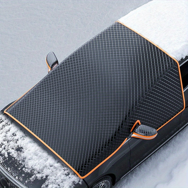 NEW Car Windshield Snow Cover, Suitable for All Vehicles - Durable Oxford Cloth Windshield Snow Shield, Thick Frost Cover with Magnetic Attachments, Magnetically Fixed, Resistant to Strong Winds, Suitable for All Seasons
