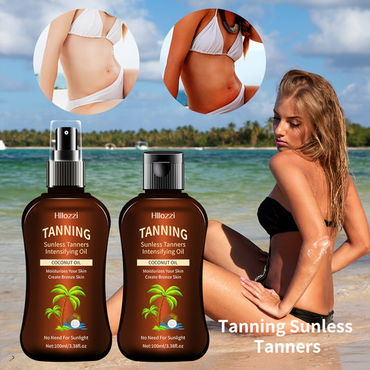 100Ml /3.38Fl.Oz Coconut Tanning Oil for a Waterproof And Long-Lasting Tan, Suitable for Indoor Use, with Moisturizing And Hydrating Properties. Comes in a Spray Bottle And Flip-Top for Easy And Convenient Carrying, Free from