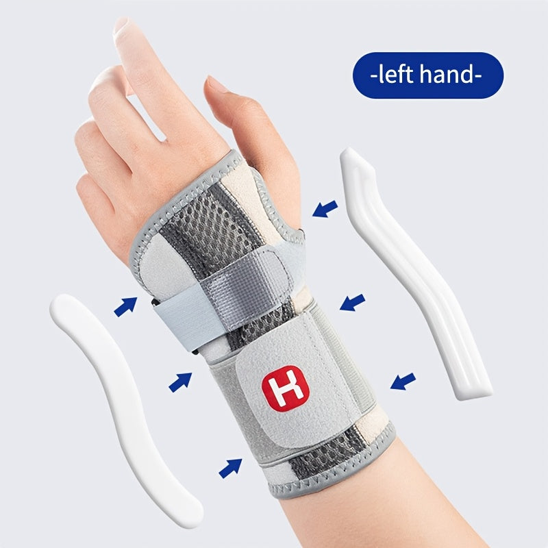 Adjustable Strap Wrist Brace Double Support Bars with Compression, Wrist Stabilizer for Joint Support Pain Relief Perfect for Gym Cycling Running Sport Activities Accessories Health Care Supplies