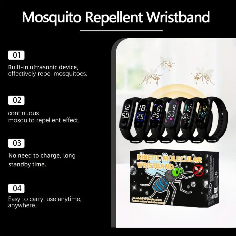 NEW 6 PCS Set Home Mosquito Repellent Wristband, Insect Repellent, Women's Mosquito Repellent Bracelet, Outdoor Men's Mosquito Repellent Watch, Summer Mosquito Control, Unisex, Comfortable to Wear, Physical Mosquito Repellent