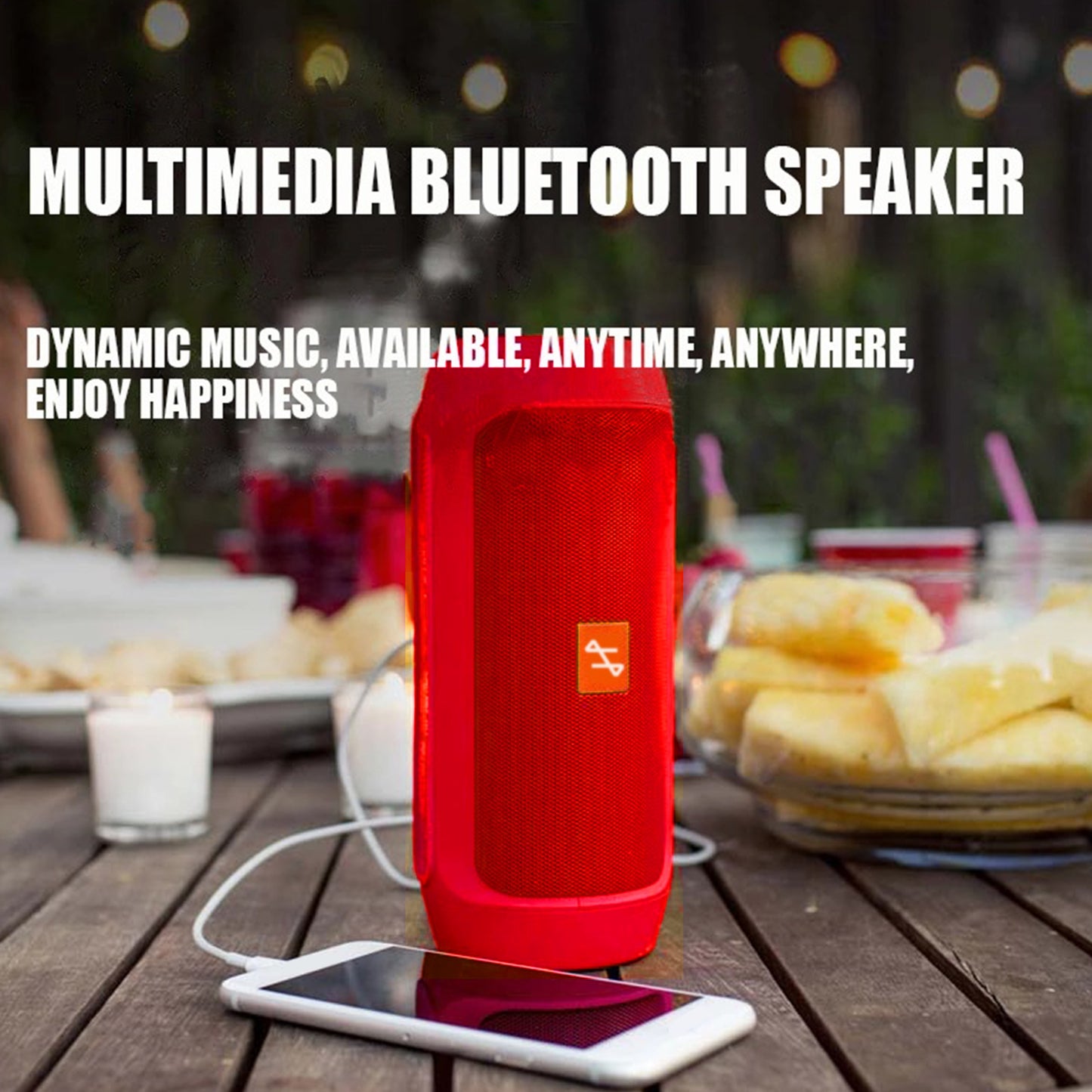 Portable Mini Soundbar with Subwoofer -  Wireless Speaker, Multimedia Bluetooth Birthday Party Camping Compact Design for Travel, Outdoor Hiking Rich Stereo Bass