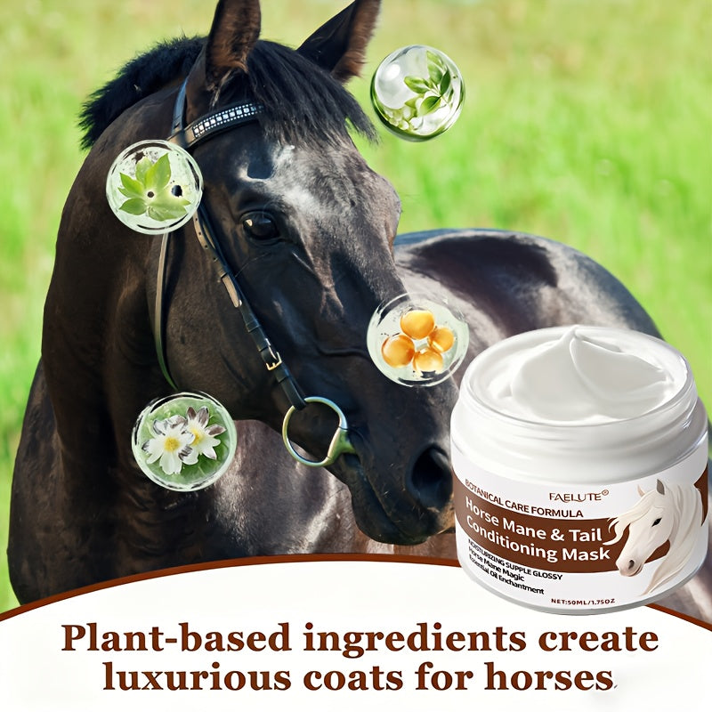 NEW Mane & Tail Conditioning Balm - Professional Horse Grooming Cream with Natural Oils & Vitamin E, Non-Greasy Formula for Instant Mane Softening, Shine & Long-Lasting Care - Show Horse Care for Equestrian Competitions & dai