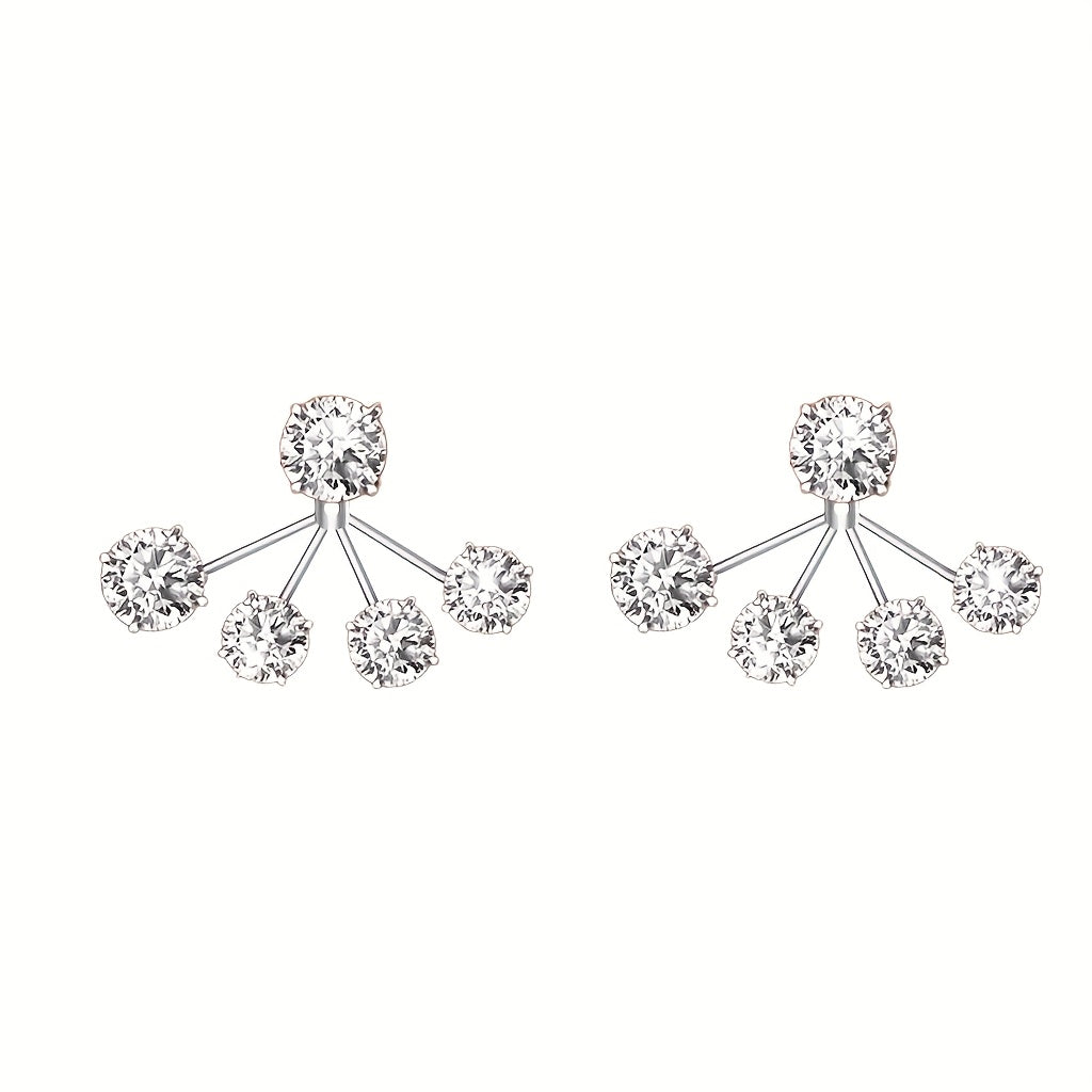 NEW Women's Fashion Illusion Synthetic Zirconia Earrings, Flower Bracket Earrings Unique Design, Cute and Delicate Hypoallergenic, Surprise Gift for Friends, Party Everyday Various Events Jewelry