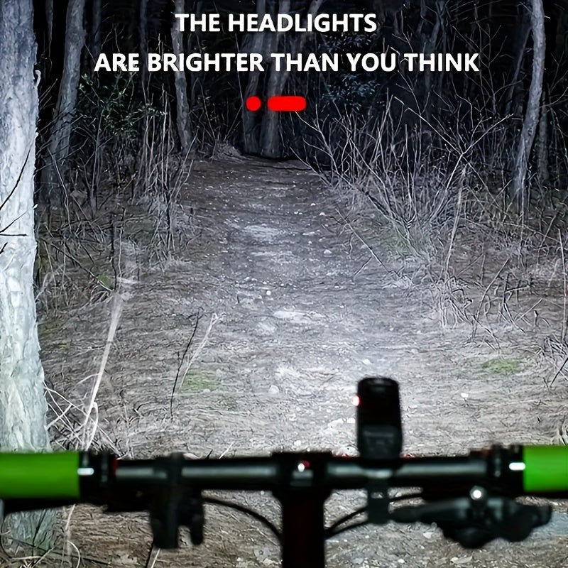 Bicycle Lights Set, USB Rechargeable Front And Rear Lights with 6+4 Modes Suitable for All Types of Bikes, Including Mountain And Road Bikes, for Night Riding.