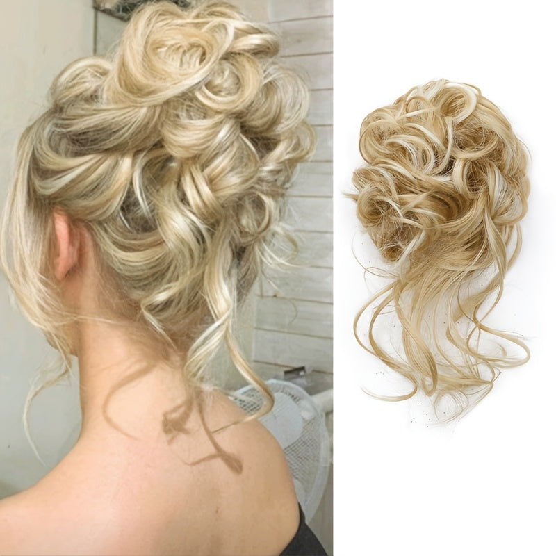 Elegant Women's Synthetic Curly Donut Hair Extension - Easy-to-Style for Daily Wear & Christmas Parties Hair Care Accessories