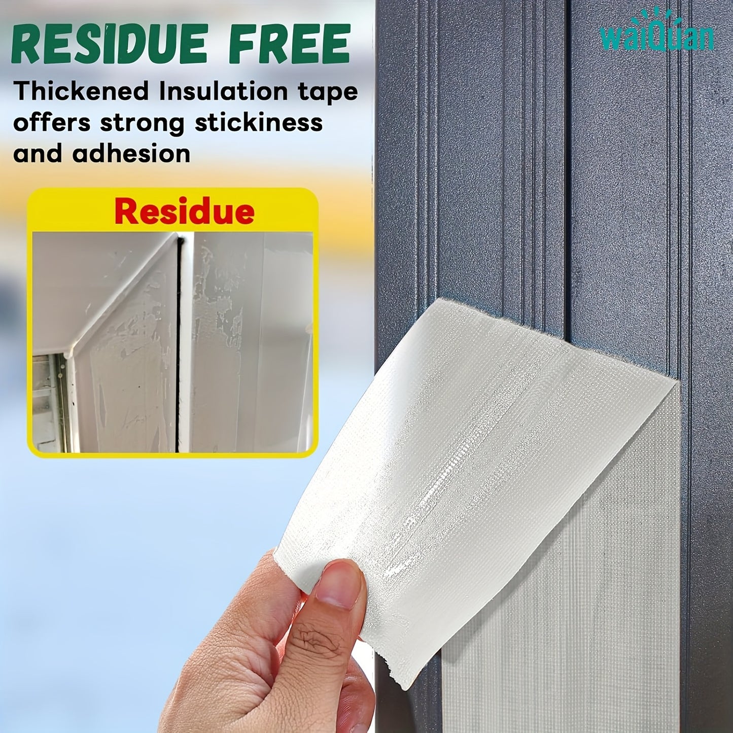 NEW Arrivals 60M x 5cm Extra  Long Window Sealing Tape | Polyvinyl Chloride, Heavy Duty, No Residue, Waterproof, for AC Insulation and Duct Repair - White Weather Fix Sealing Tape