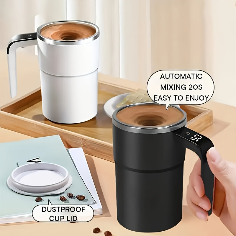 3 Colors Electric USB Charging Automatic Stirring Cup, a Self-Stirring Coffee Mug with Temperature Display Function, Travel Water Cup, Suitable for Mixing Milk, Chocolate, Mocha, Coffee, Milk, Chocolate And Mocha, Protein Pow