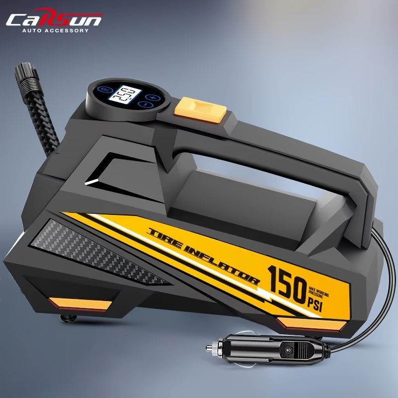 Digital Tire Inflator Is a Portable Air Compressor Designed for Cars, Motorcycles, Boats And Bicycles, Operating on DC 12 Volt And Featuring an LED Light, Without Battery