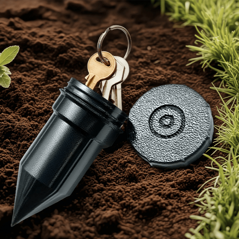 Simulated Sprinkler Key Hider | Waterproof and Rustproof Underground Secret Room, Suitable for Gardens, Lawns, and Courtyards | Durable Outdoor Security Device, Dummy Spare Key Storage, PETG Material