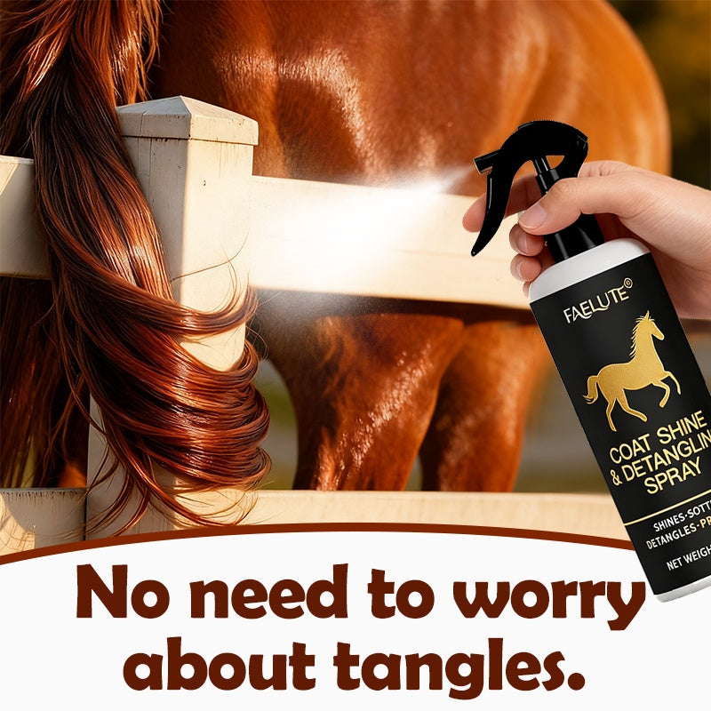200ml  Mane And Tail Leave-In Spray - Instantly Smooths And Reduces Breakage of Mane And Tail Hair While Enhancing Natural Shine, Plant-Based Formula for Horse Mane And Tail Care, Stylish Bottle with a Durable Nozzle