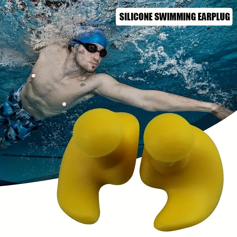 5 Pairs Set Silicone Swim Earplugs Set - Reusable, Surfing & Water Sports - Comfortable Sleep Earplugs in Black, Pink, Blue, Yellow, White Beach Swimming Water Pool Accessories Sports Supplies