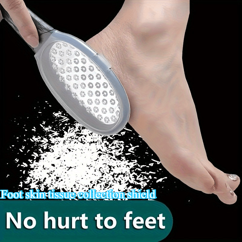 1pc Professional Stainless Steel-like Foot Remover Tool - Heavy-Duty Plastic & Steel Blade with Splash Guard, Ergonomic Handle & /Shedding Collector - Painless Exfoliating Device for Home Pedicure/E-spa, Manicure Care