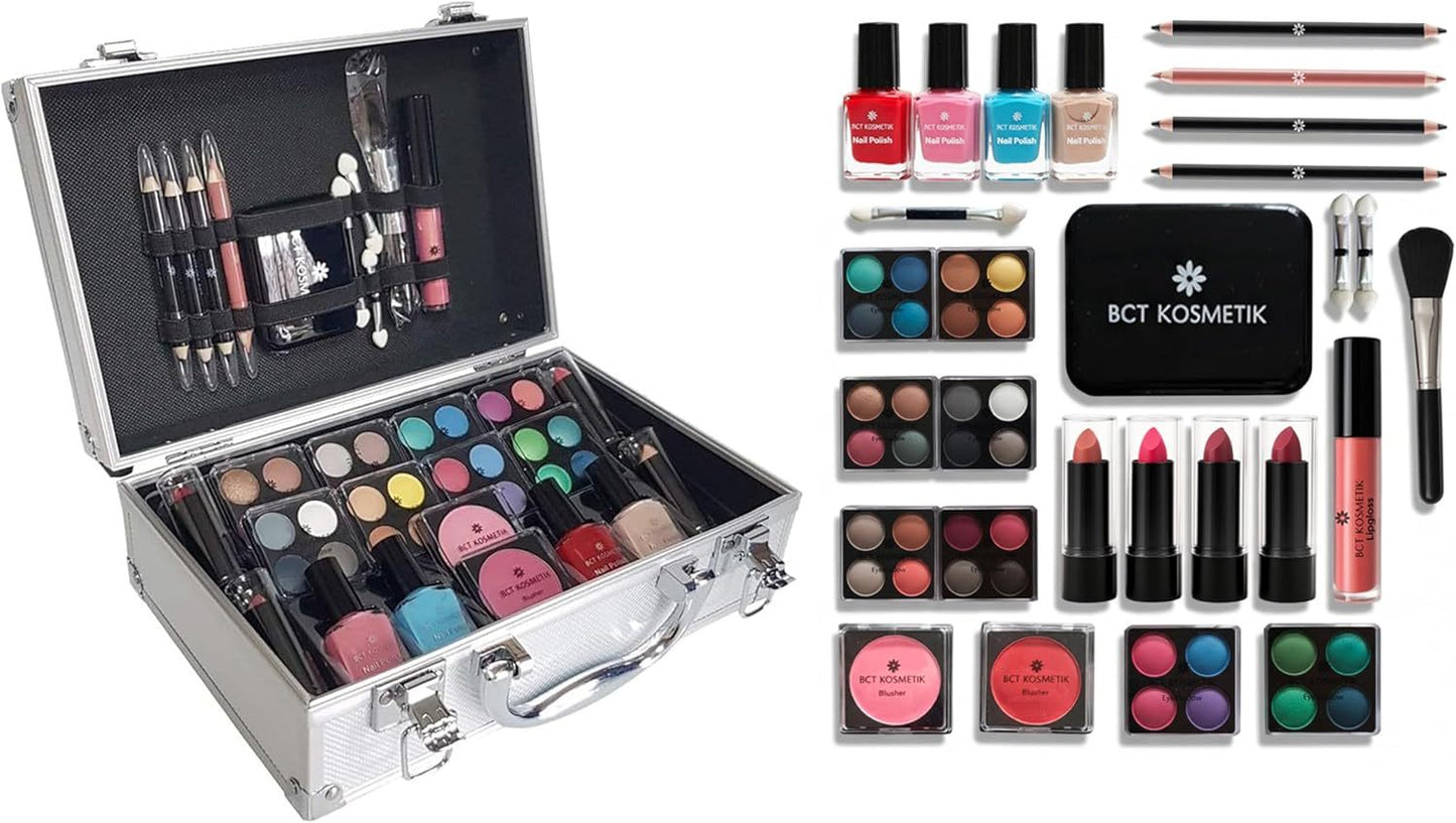 NEW Arrivals 52 PCS Full Set BCT-Celebrities Cosmetic Vanity Case Make Up Set Storage Box Beauty Cosmetic Travel Make Up Carry Box Women Luxury Cosmetic Accessories Skin Care Supplies