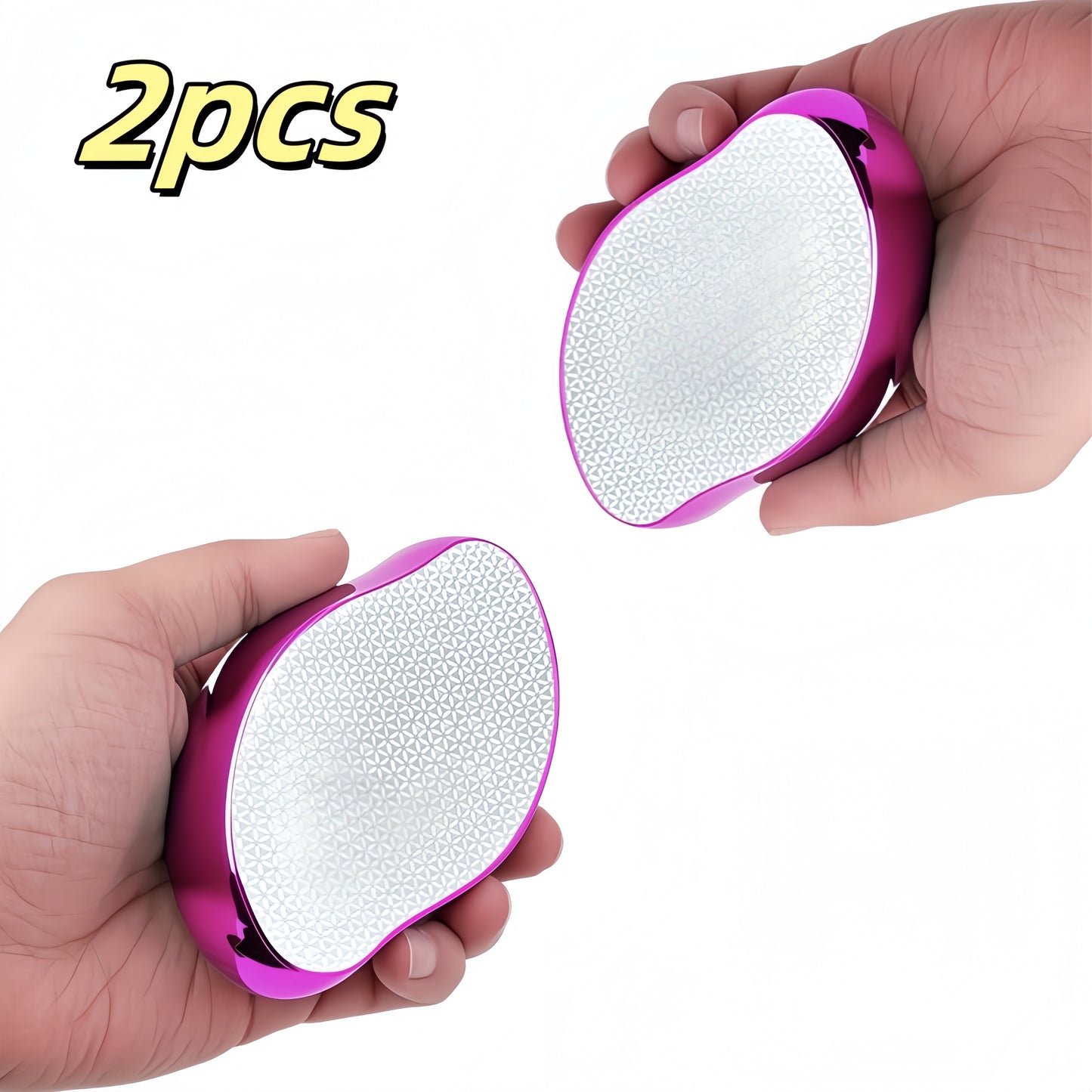 2 PCS Set of Shiny Rose Red Electroplated Bristle Exfoliating Epilator Gloves with Pattern - Unisex, Painless Exfoliation for Smooth Back, Arms, and Legs, Reusable and Waterproof Hair Removal Tool