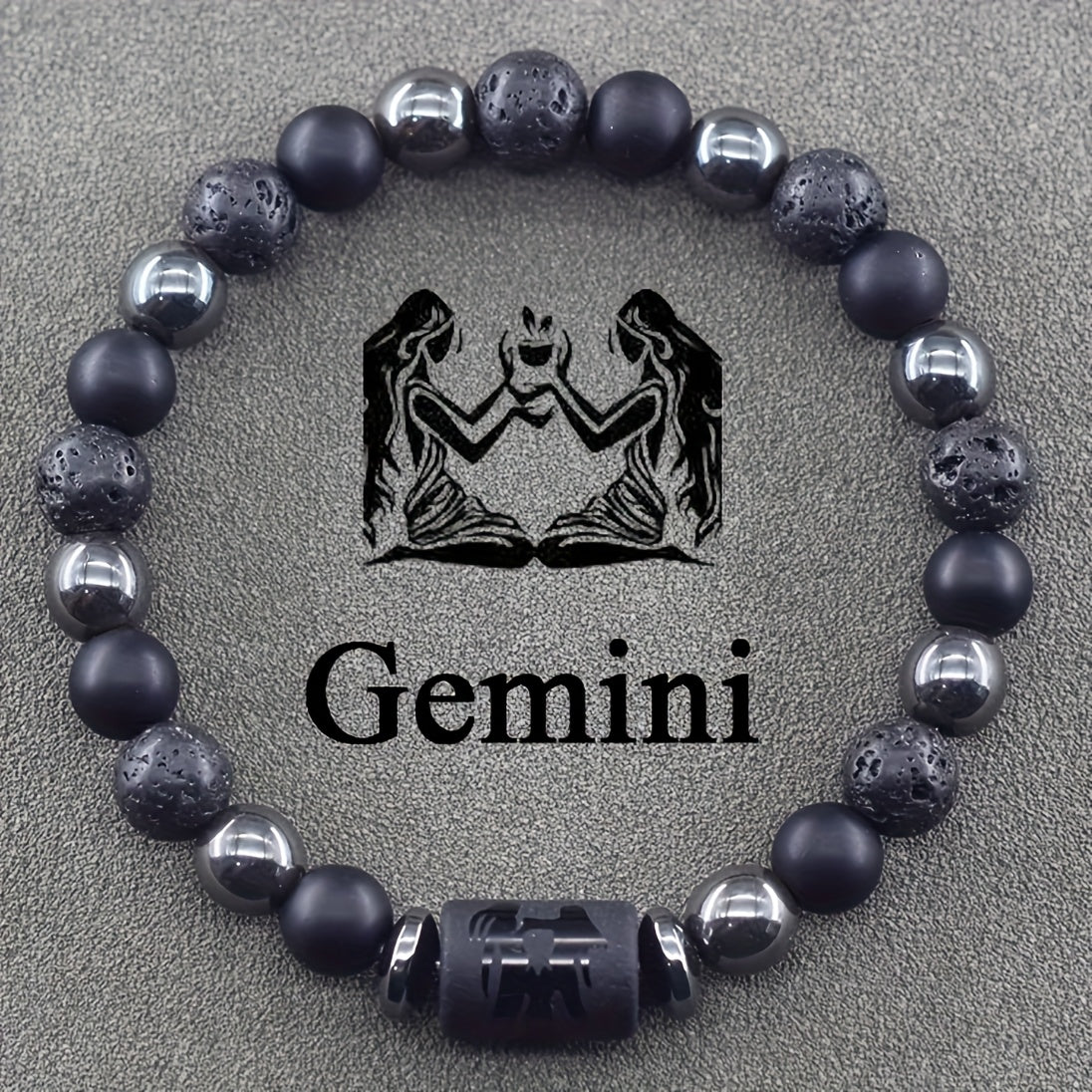 12 pcs The 12th Horoscope Months of Zodiac Natural Stone Beaded Bracelet, a Blessing Bracelet for Couples and Friends, Suitable as a Birthday Gift for Men and Women Jewelry Accessories