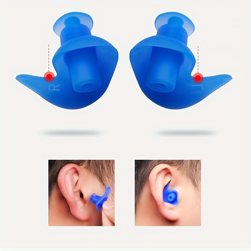 5 Pairs Set Silicone Swim Earplugs Set - Reusable, Surfing & Water Sports - Comfortable Sleep Earplugs in Black, Pink, Blue, Yellow, White Beach Swimming Water Pool Accessories Sports Supplies