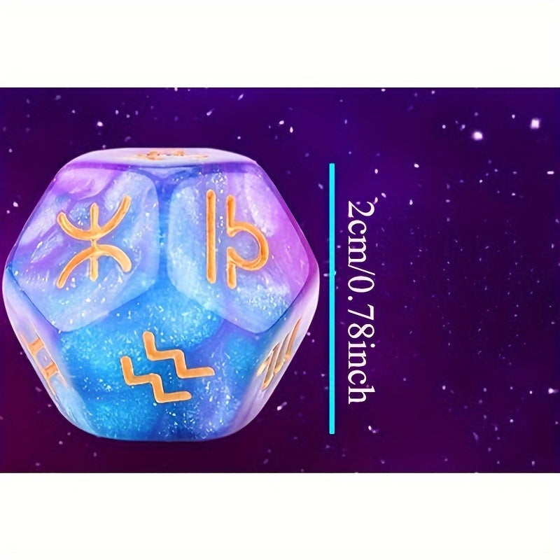 3 PCS Set Astrology Dice, Signs Planets Numbers 12-Sided Dice Divination Tool for Party Event