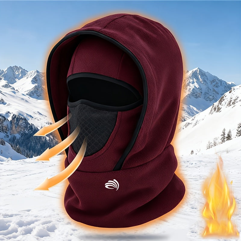 Men's Thermal Face Mask  - Full Face & Neck Coverage Winter Skiing, Snowboarding, Outdoor Activities - Cold Weather Beanie Hooded Cover for, Commuting - Warm for Cold Seasons Sports Apparel Accessories