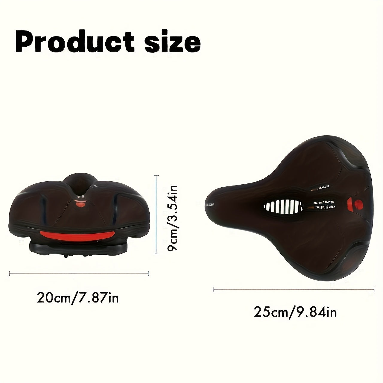 Ultra-comfortable Bicycle Seat Cushion | Unisex Wide Saddle | 2 Shock-absorbing Balls + Memory Foam Cushioning | Waterproof, Sweat-resistant, and Non-slip | Suitable for Mountain/road/commuter/fitness Bikes | Long-distance R