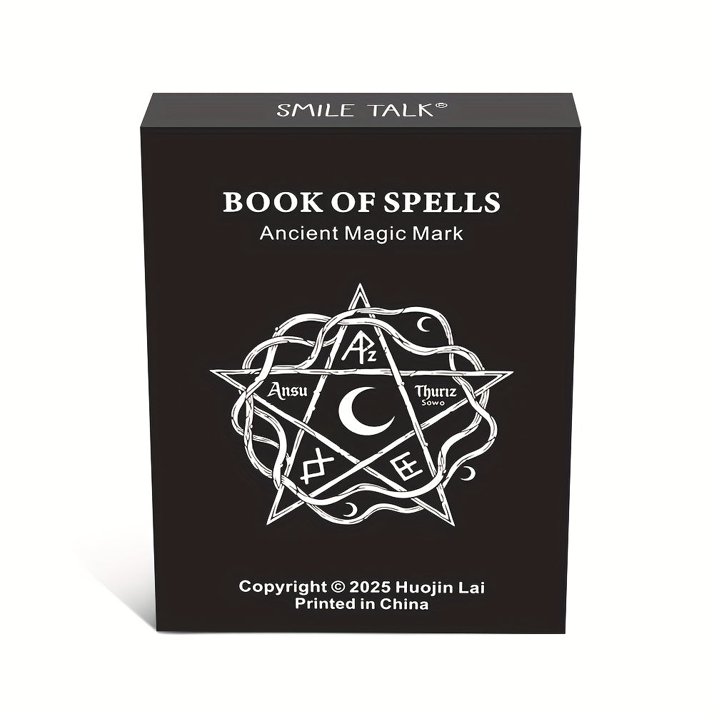 Book Of Spells | Tabletop Card Game Featuring 35 Dusty Forbidden Powers Of Divination And Oracle Cards | Perfect For Halloween/Christmas/Thanksgiving Gifts, Ideal For Game Nights | Smile Talk