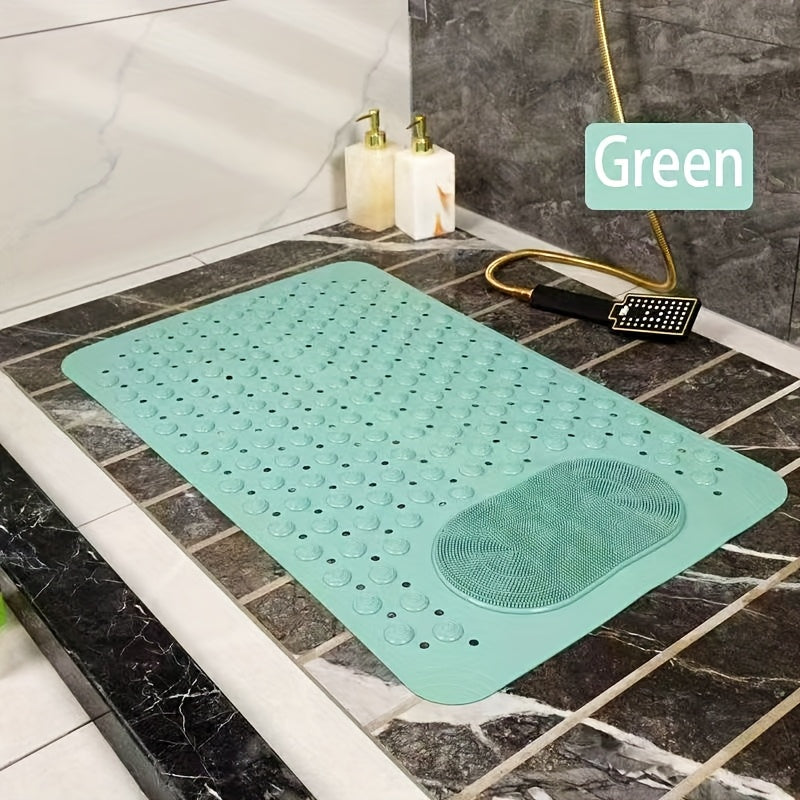 Non-Slip Massage Shower Green Mat, Safety Pad for The Bathroom - Rectangular Shower Mat And Bathroom Non-Slip Pad, a Must-Have for Home Bathroom Accessories