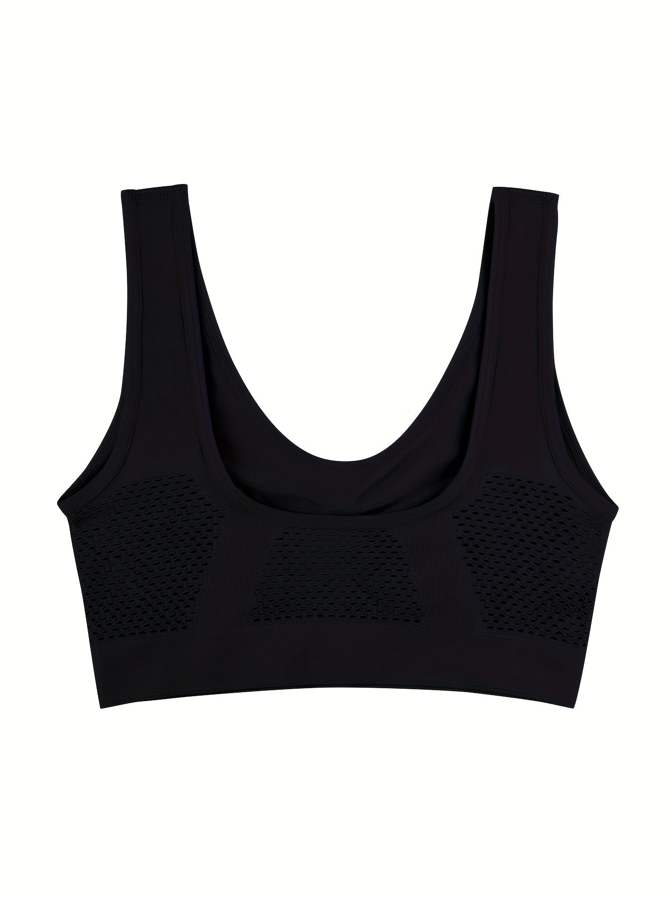 3 PCS Set S-2XL Plus Size Seamless Women's Sports Bras, Yoga Gym Bra Single-Layer Thin Hollow-Out Running Fitness Tank Tops, Push-Up Backless Design, Non-Padded Sports Bras