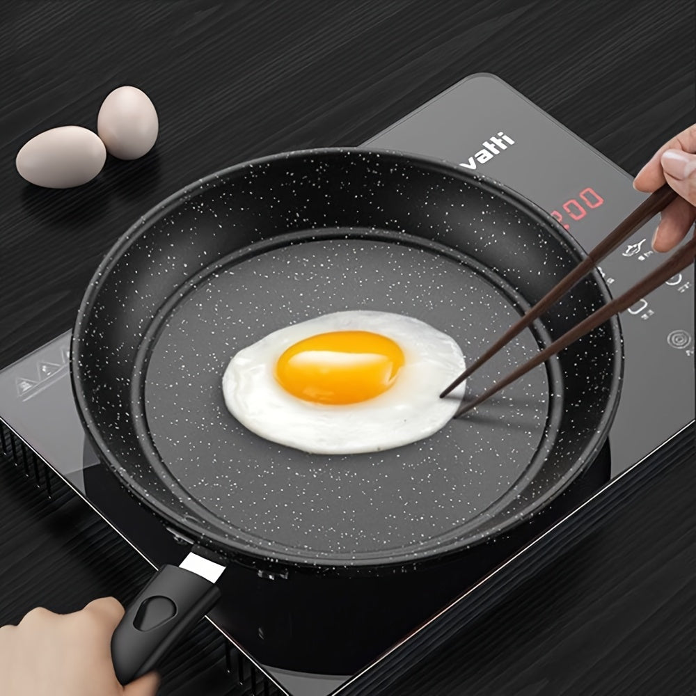 26cm Non-Stick Frying Pan with a 5-Layer Marble Coating, Smokeless And Compatible with Induction Cooktops for Breakfast Pancakes Steaks Cooking Accessories Home Kitchen Supplies
