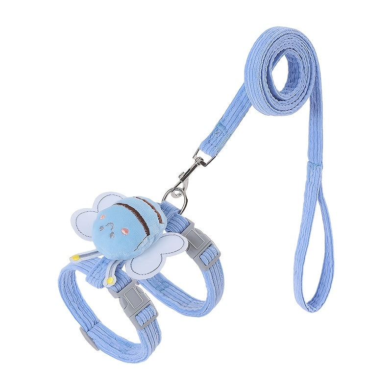 Escape-Proof Cat Harness Vest Cat Leash Chest Strap Set Anti-break Out Special Leash Adjustable Chest Back Cat Leash