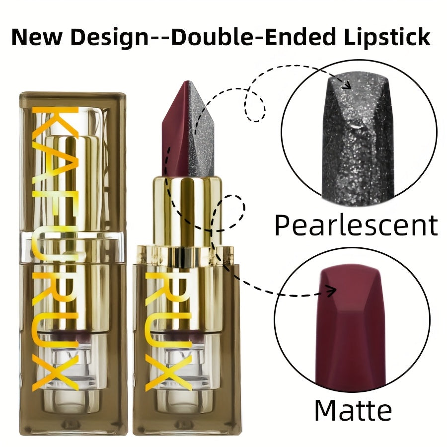 Red & Black Two-Tone Lipstick - Waterproof, Sweatproof, High Pigment, Long-Lasting Makeup for All Skin Types, Shiny Finish, Beauty Lipstick| Bold Lipstick| Sleek Lipstick