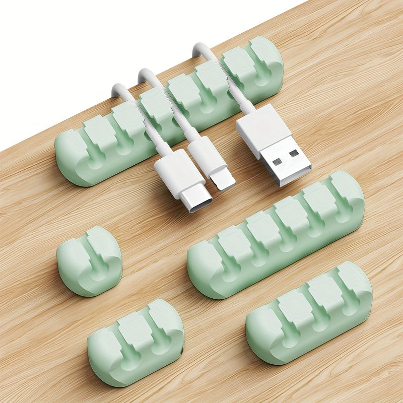4 Colors Super Strong Self-Adhesive Silicone Cable Organizers with 7, 5, And 3 Slots for Managing Cables, Featuring Cable Holders And Storage Boxes to Keep Your Wires Neat And Tidy!