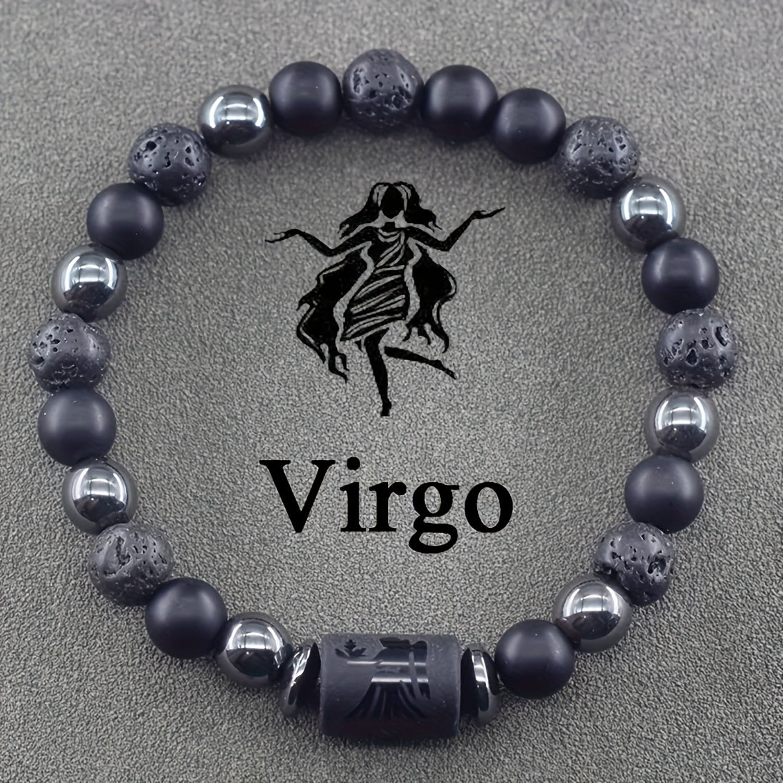 12 pcs The 12th Horoscope Months of Zodiac Natural Stone Beaded Bracelet, a Blessing Bracelet for Couples and Friends, Suitable as a Birthday Gift for Men and Women Jewelry Accessories